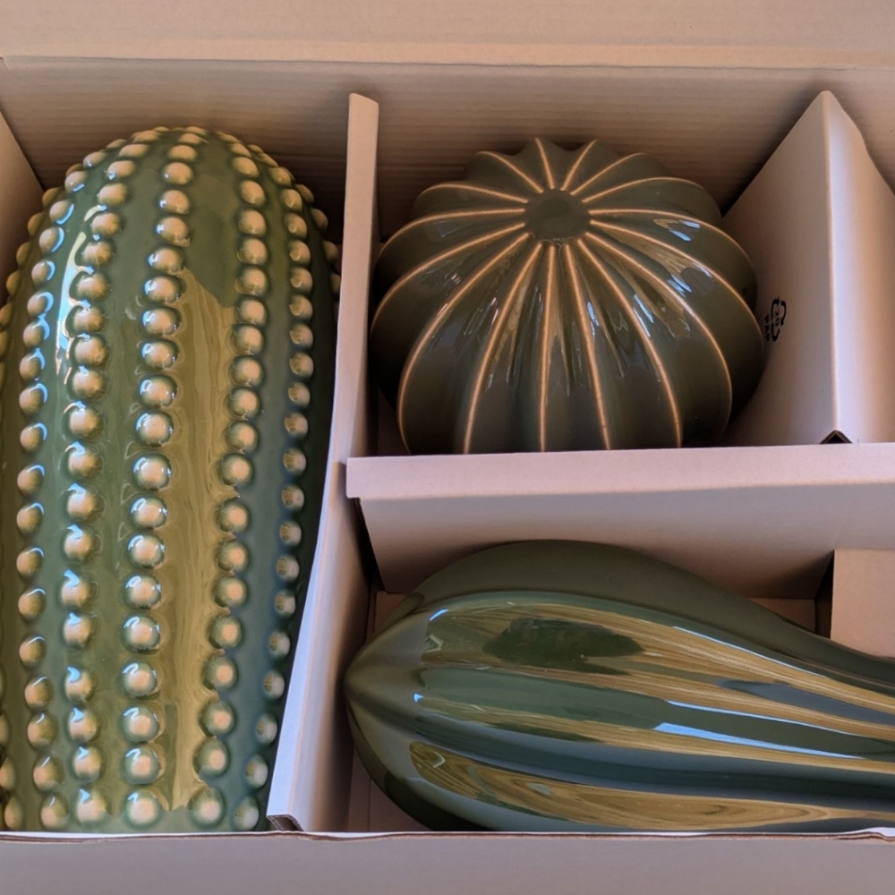 IKEA Green Ceramic Decorative Cactus Trio - Picture 4 of 10